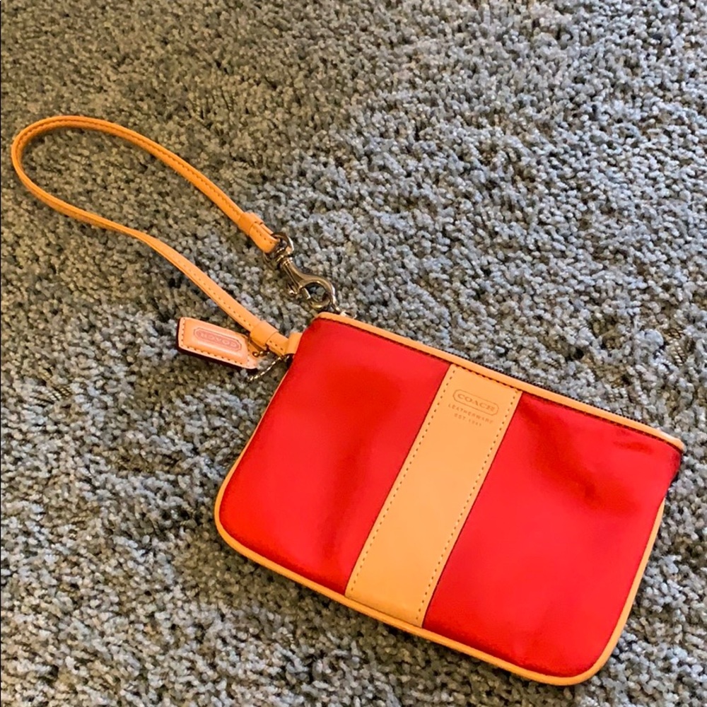 Brand new never worn red Coach wristlet
